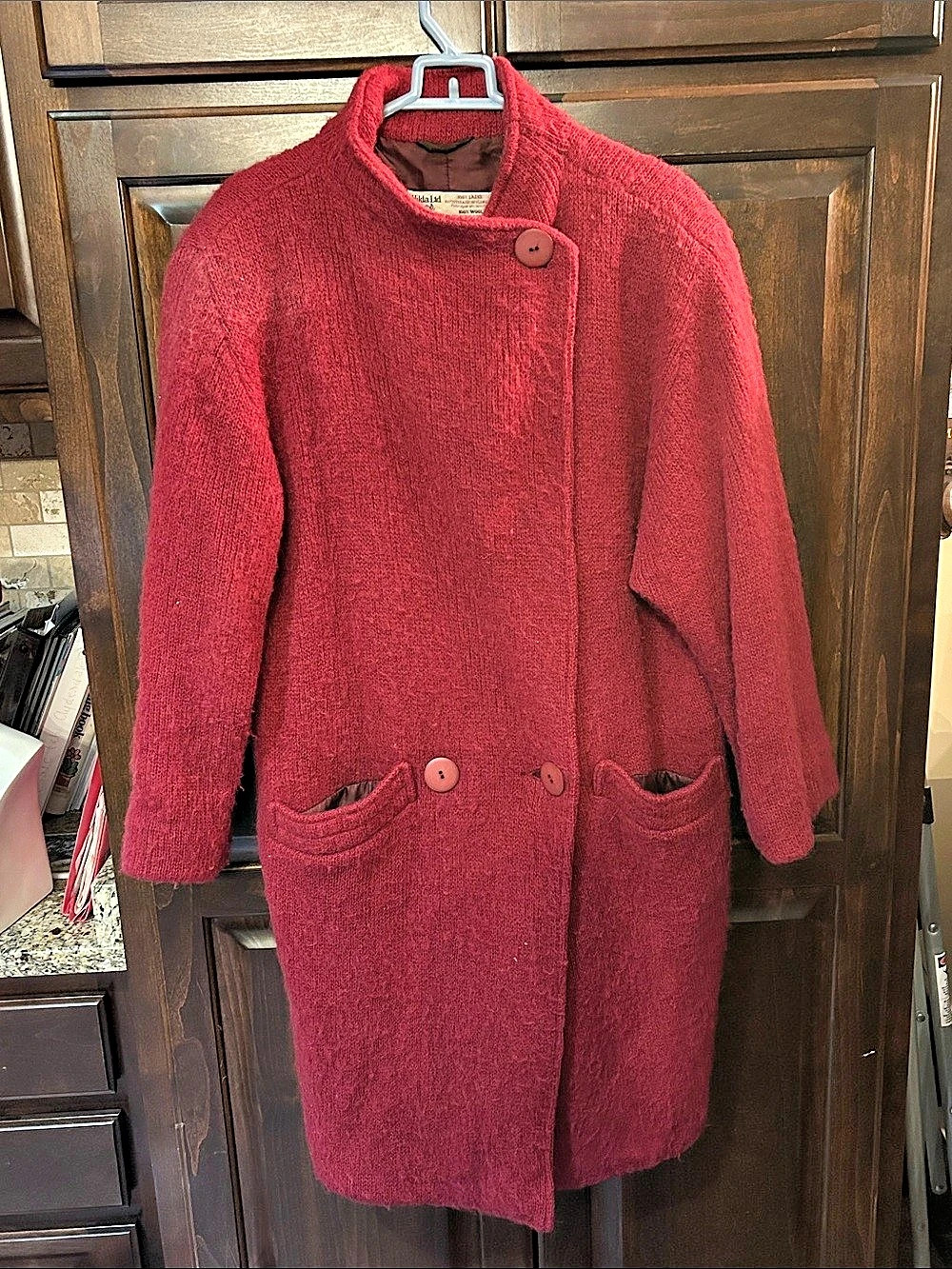 70’s Hilda Ltd Lopi Wool Car Coat in  Magenta Sz S/M - Icelandic